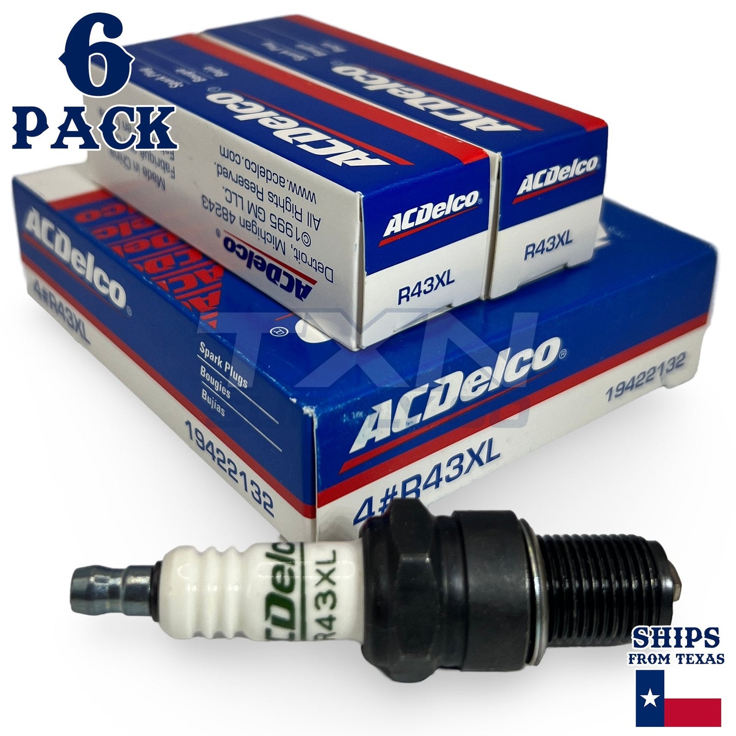 6 Pack Genuine GM ACDelco Spark Plugs R43XL ps