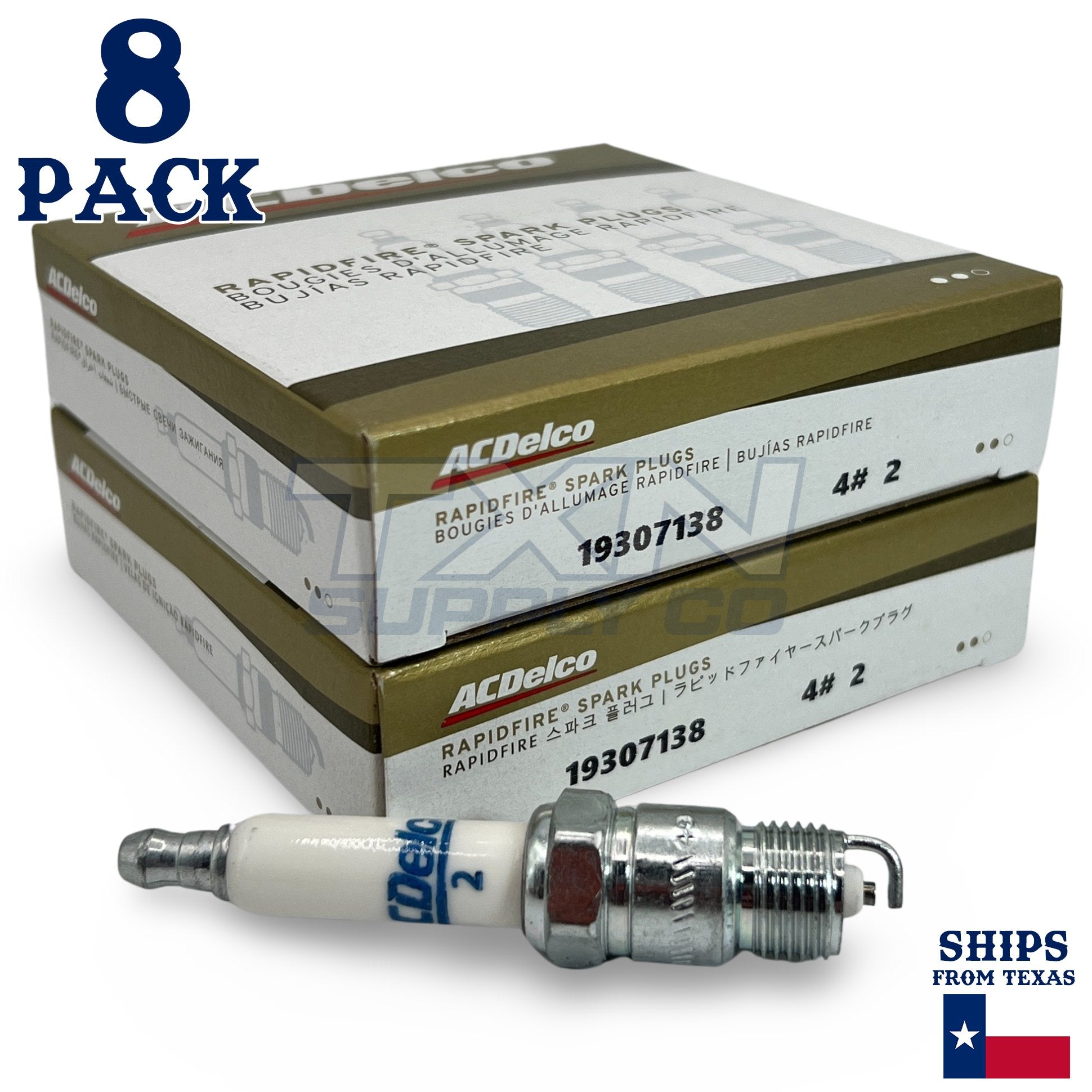 8 Pack GM ACDelco #2 RAPIDFIRE Platinum Spark Plugs 19307138 ps