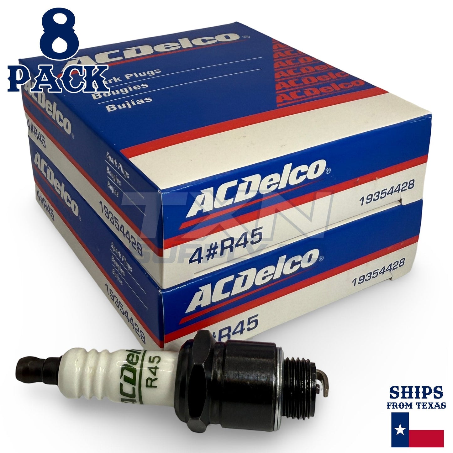 ACDelco R45 Copper Spark Plug - 8 Pack - 19354428 GM OEM
