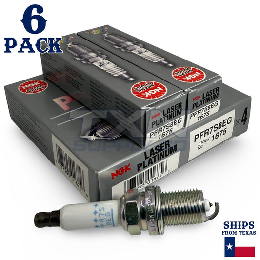 6 Pack NGK V-Power 1675 Spark Plugs PFR7S8EG ps