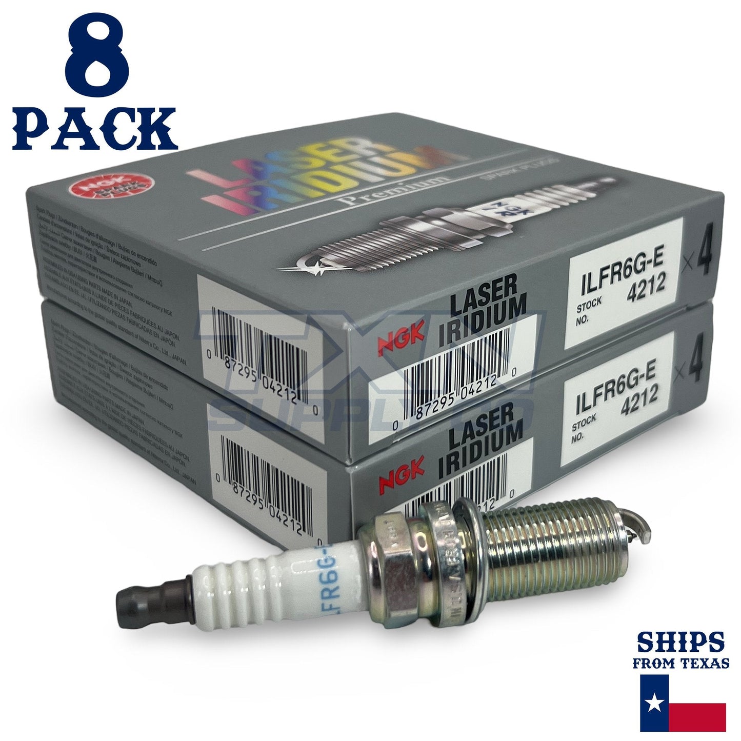 8 Pack NGK 4212 Spark Plugs ILFR6G-E ps
