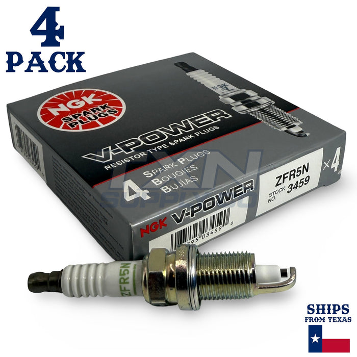 4 Pack NGK V-Power 3459 Spark Plugs ZFR5N ps