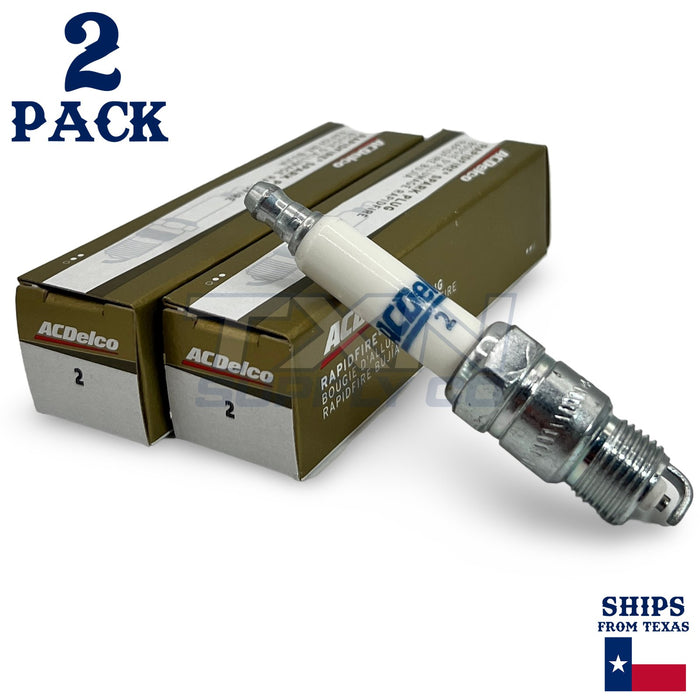 2 Pack GM ACDelco #2 RAPIDFIRE Platinum Spark Plugs 19307138 ps