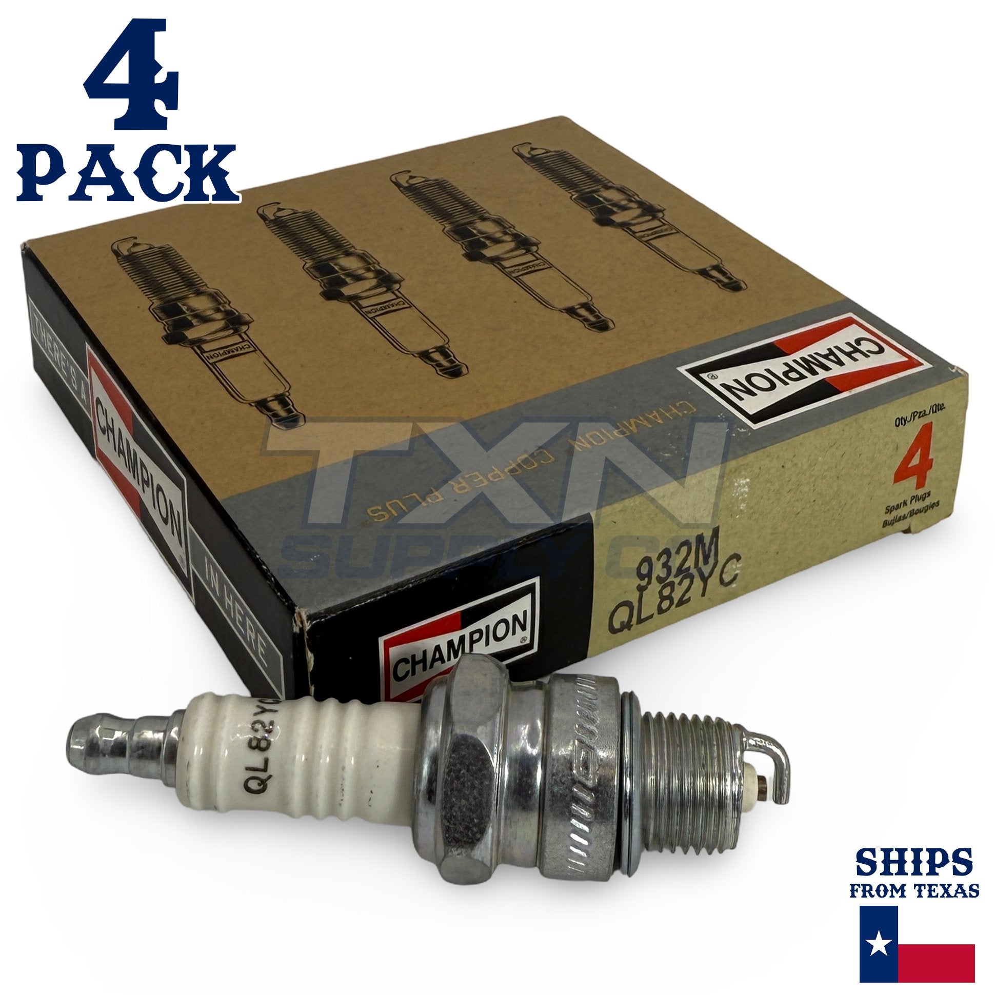 Champion 932M Copper Plus Spark Plugs QL82YC Marine - 4 Pack