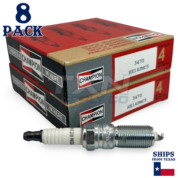 Champion 3470 Platinum Spark Plugs RE14PMC5 - 8 Pack