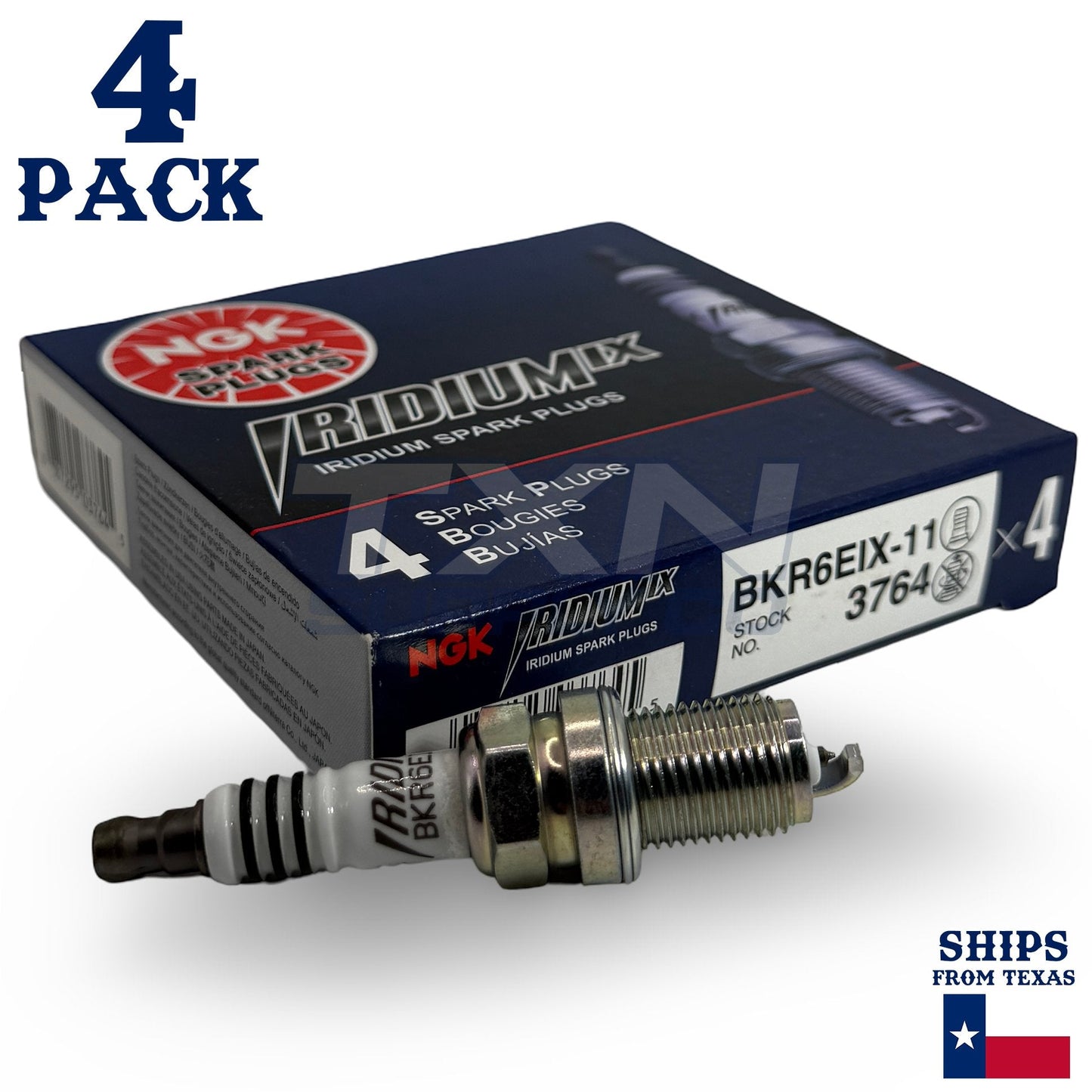 4 Pack NGK Iridium IX 3764 Spark Plugs BKR6EIX-11 ps
