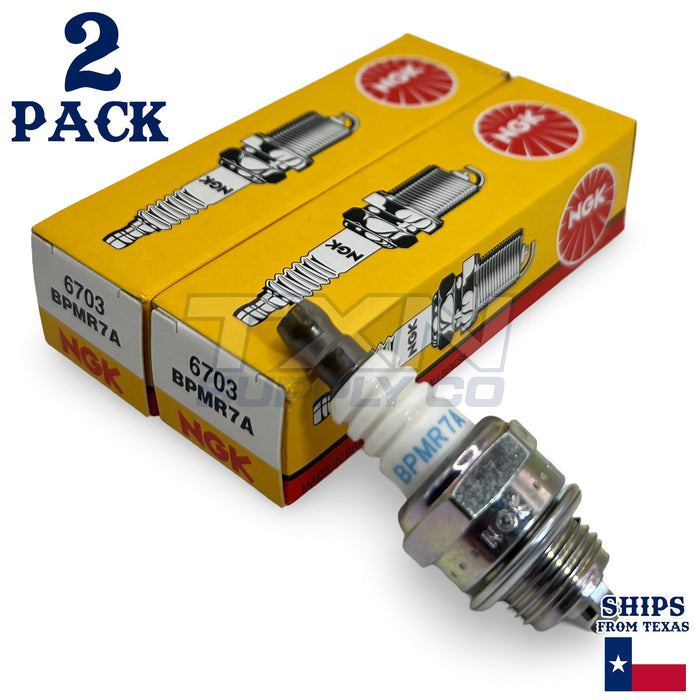 NGK 6703 Spark Plug BPMR7A - 2 Pack  - For Stihl, Husqvarna, Poulan Power Equipment