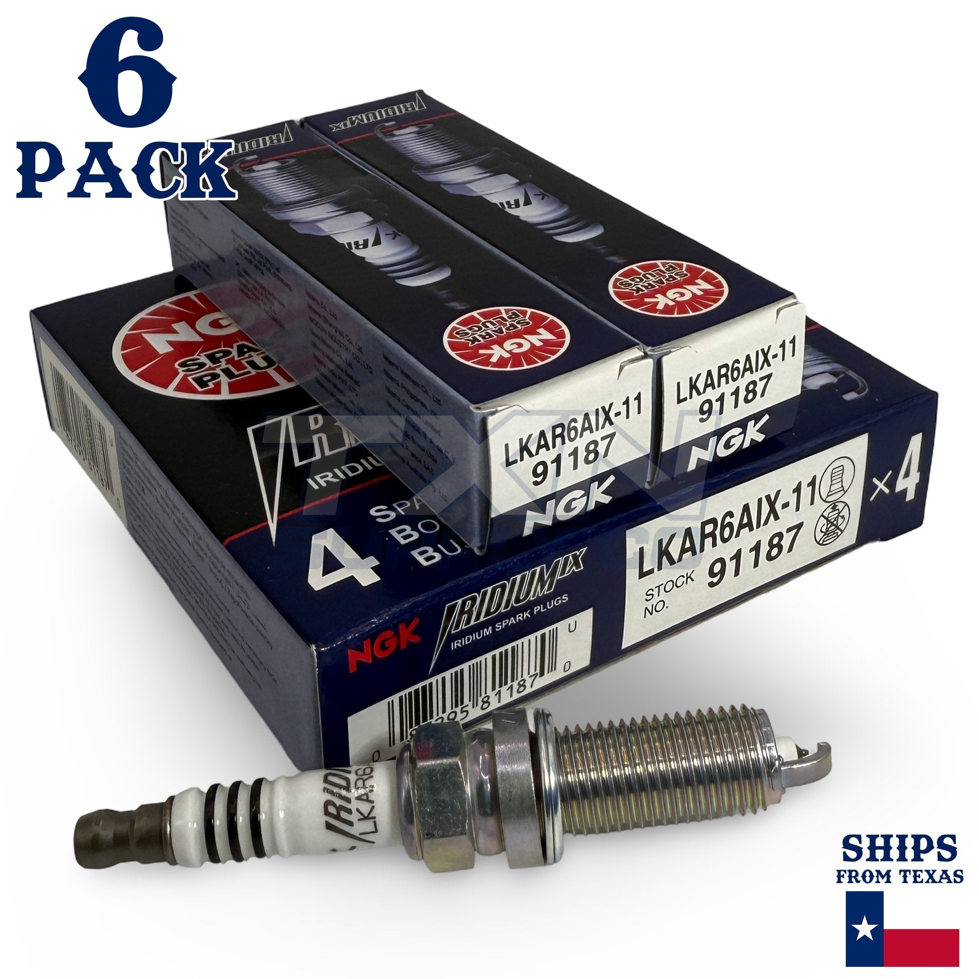 6 Pack NGK Iridium IX 91187 Spark Plugs LKAR6AIX-11 ps