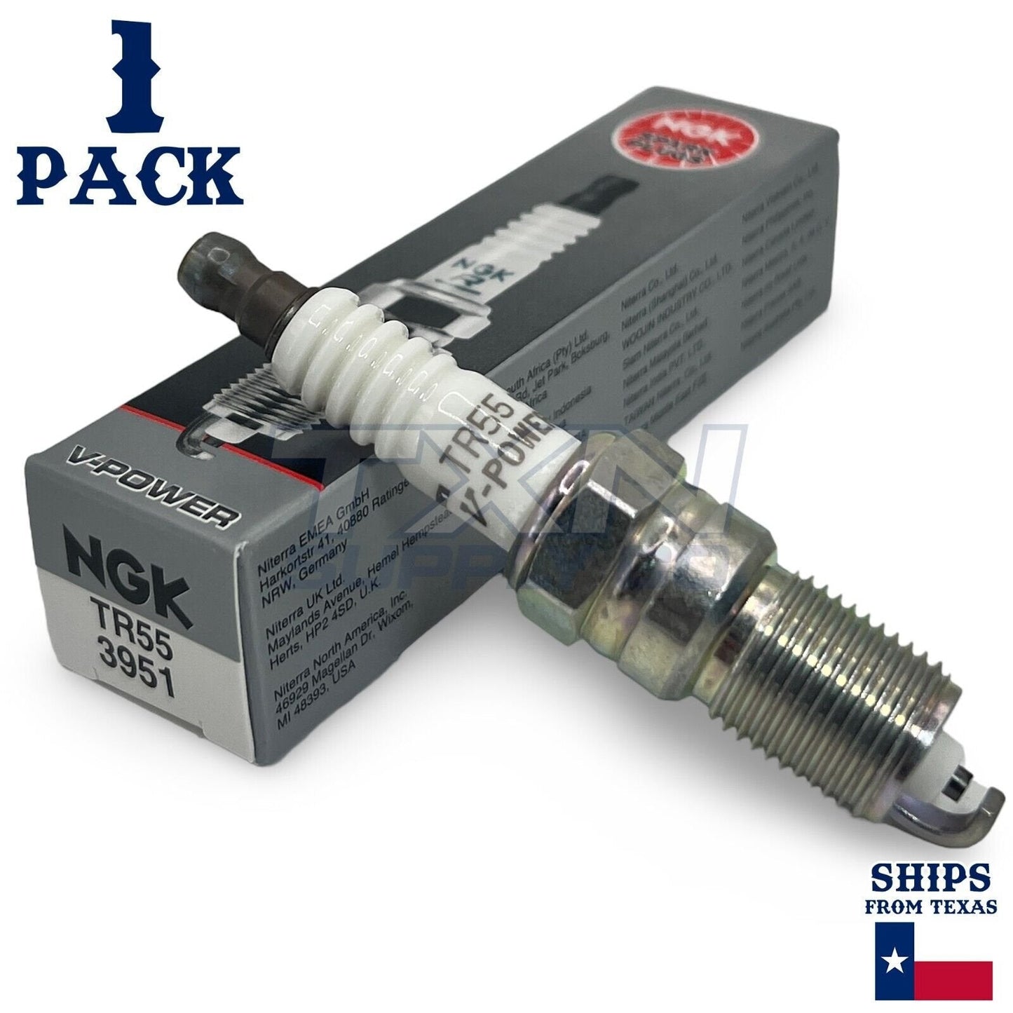 NGK 3951 TR55 V-Power Spark Plug for T20EPR-U15 T16EPR-U15 SP446 SP400 - 1 Pack
