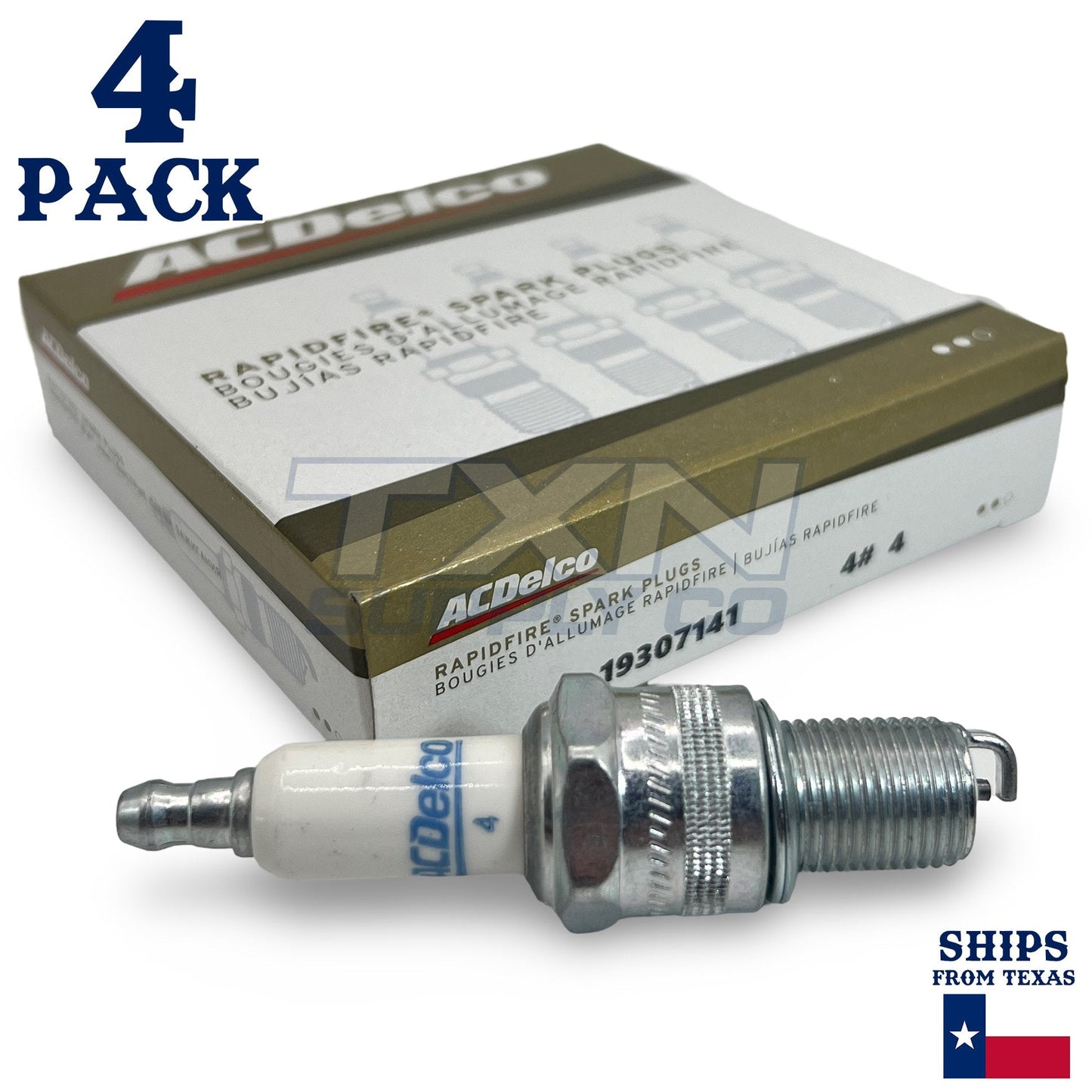 4 Pack GM ACDelco #4 RAPIDFIRE Platinum Spark Plugs 19307141
