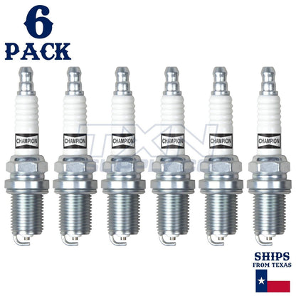 6 Pack Champion Copper Plus Spark Plugs 1982 Ford Granada 3.8L V6 ps - Image 2