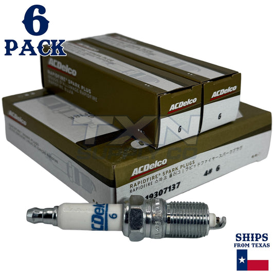 6 Pack GM ACDelco #6 RAPIDFIRE Platinum Spark Plugs ps