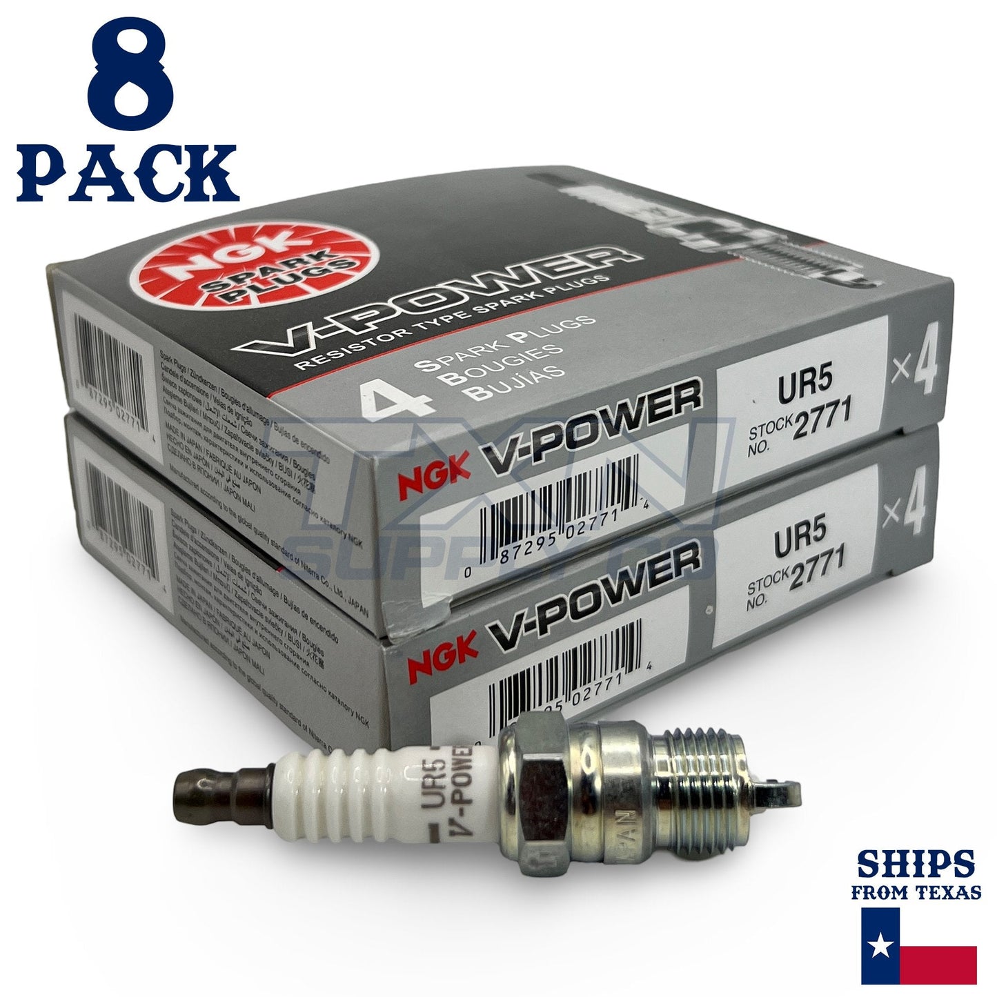 NGK 2771 V-Power Spark Plug UR5 - 8 Pack
