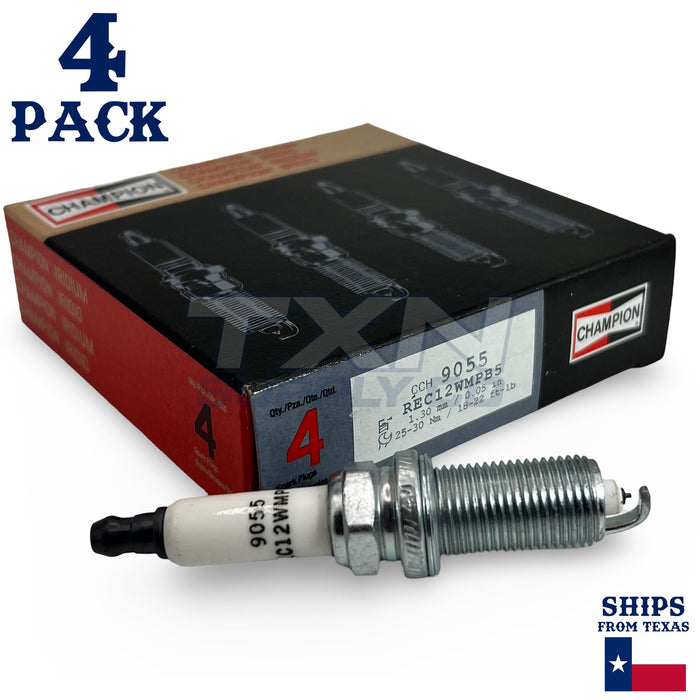 Champion 9055 Iridium Spark Plugs REC12WMPB5 - 4 Pack