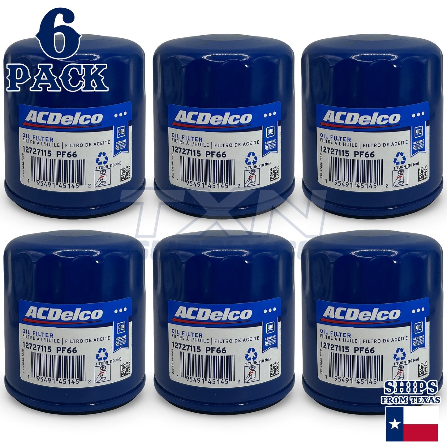 АСDеІсо PF66 PF66F GМ Engine Oil Filter 12727115 - 6 Pack