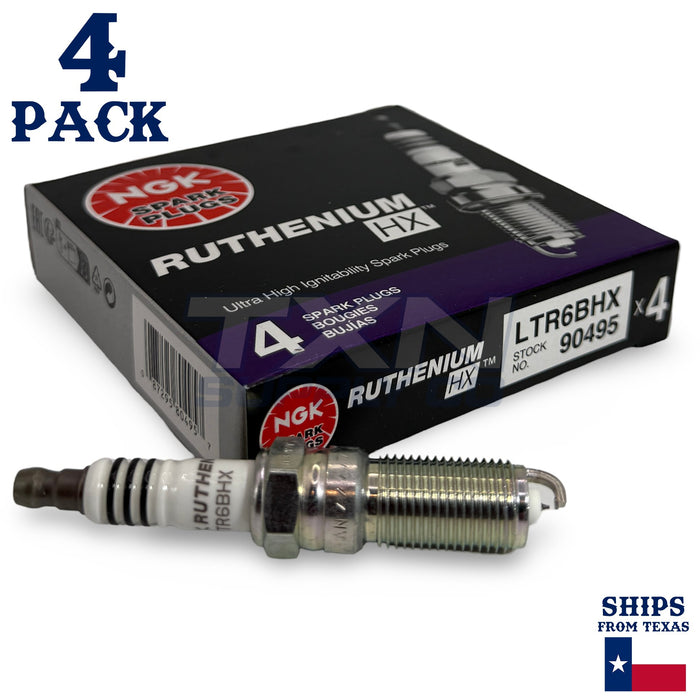 4 Pack NGK Ruthenium HX Spark Plugs 2011-2019 for Ford Fiesta L4 1.6L ps