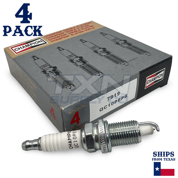 Champion 7919 Double Platinum Spark Plug QC10PEPB - 4 Pack