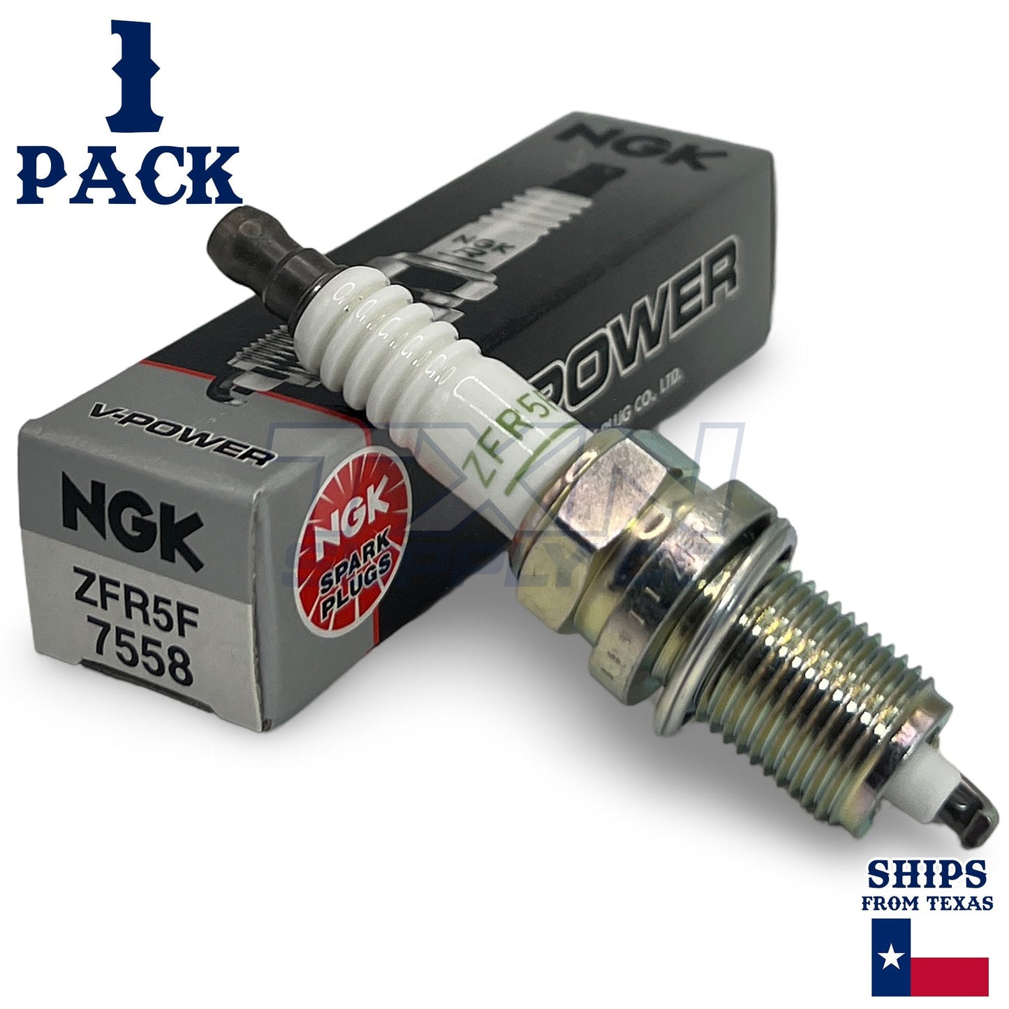 NGK (7558) ZFR5F V-Power Spark Plug, Pack of 1, black