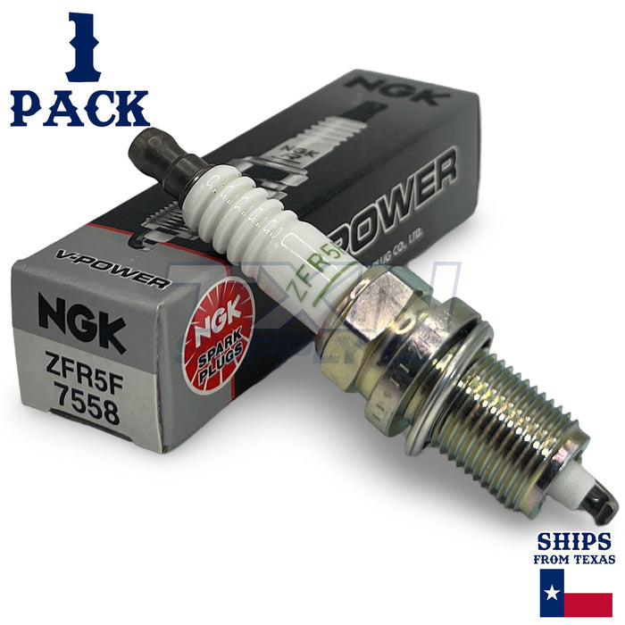 NGK (7558) ZFR5F V-Power Spark Plug, Pack of 1, black