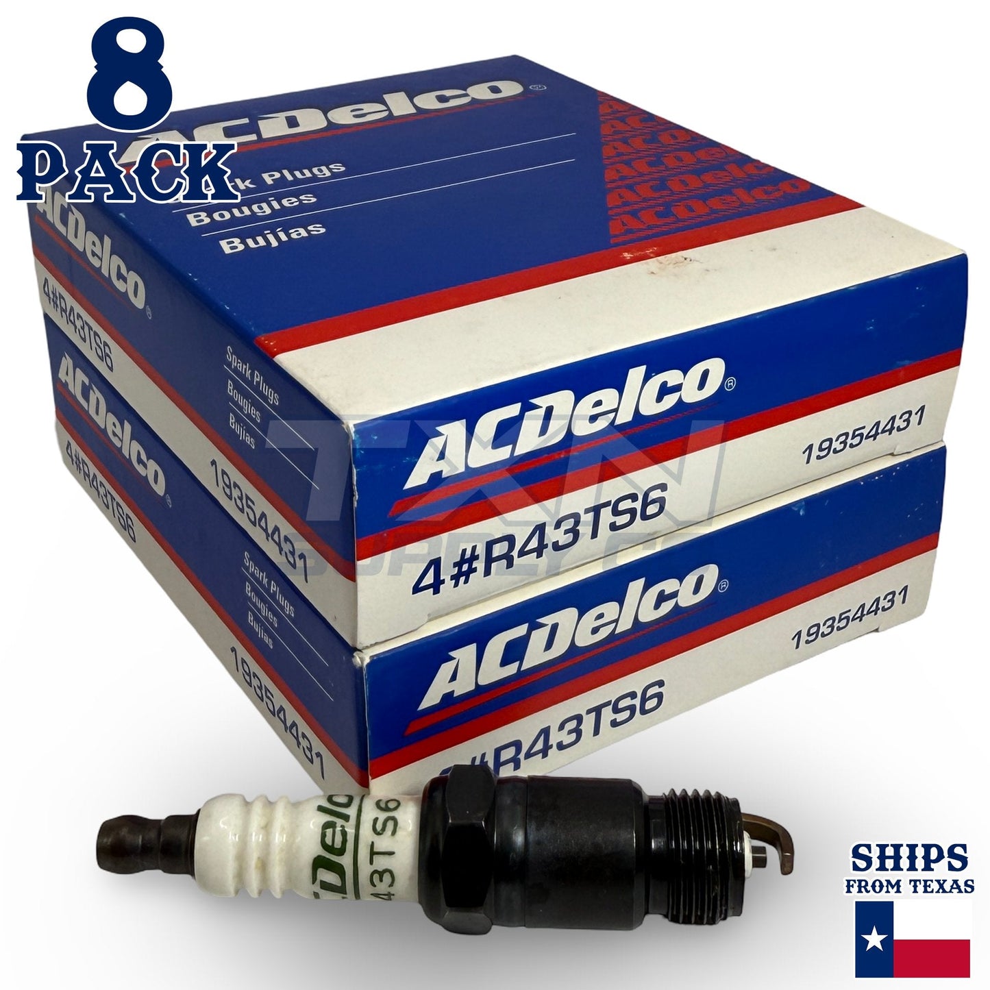 8 Pack Genuine GM ACDelco Spark Plugs R43TS6 ps