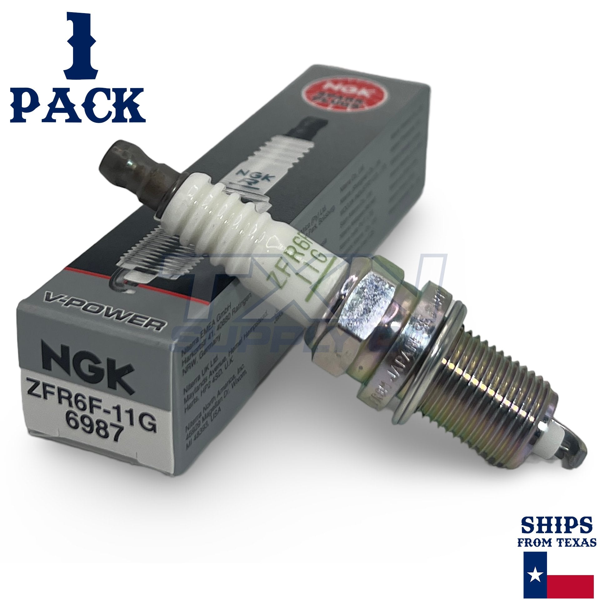 1 Pack NGK V-Power 6987 Spark Plugs ZFR6F-11G ps