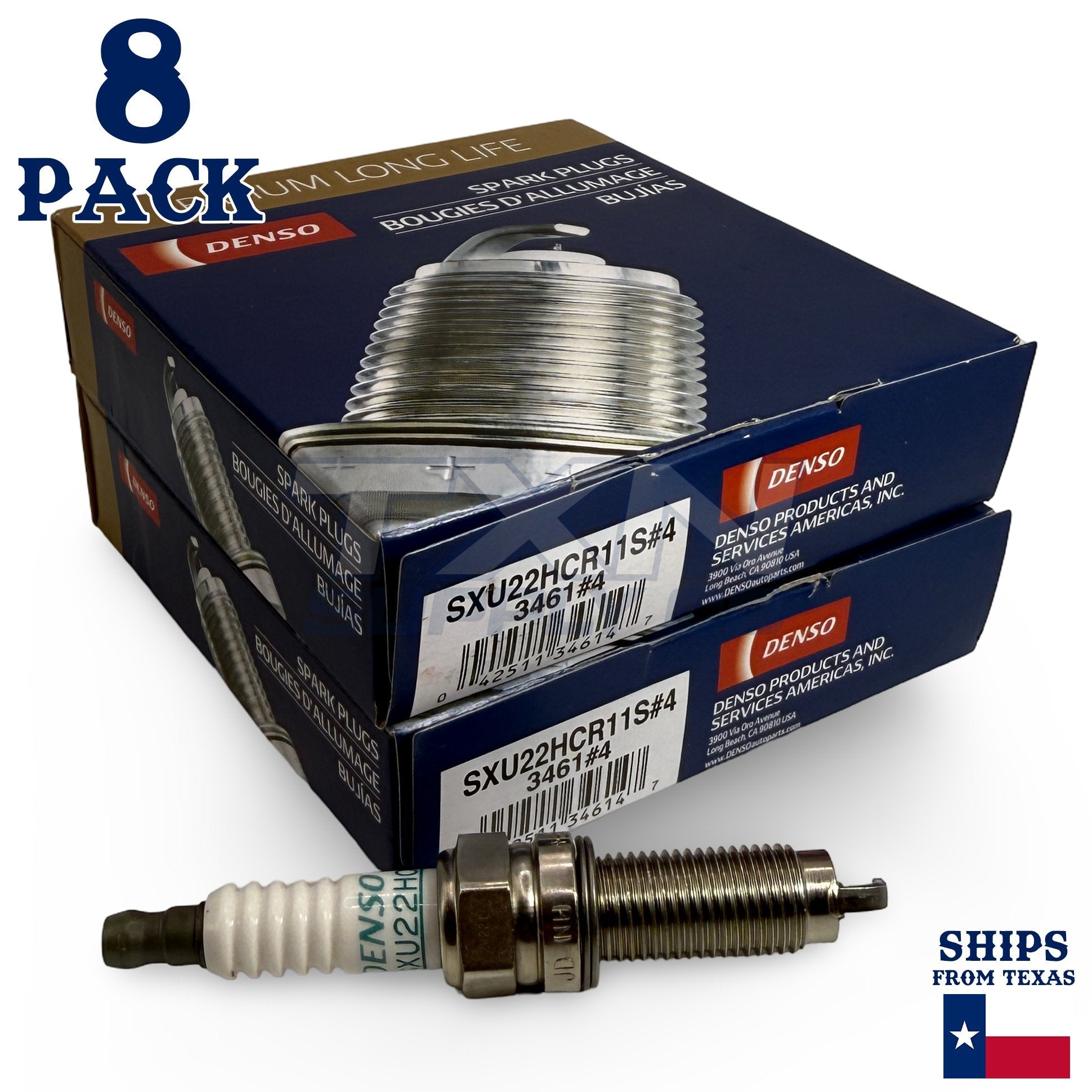 8 Pack Denso 3461 Iridium Long Life Spark Plugs SXU22HCR11S ps