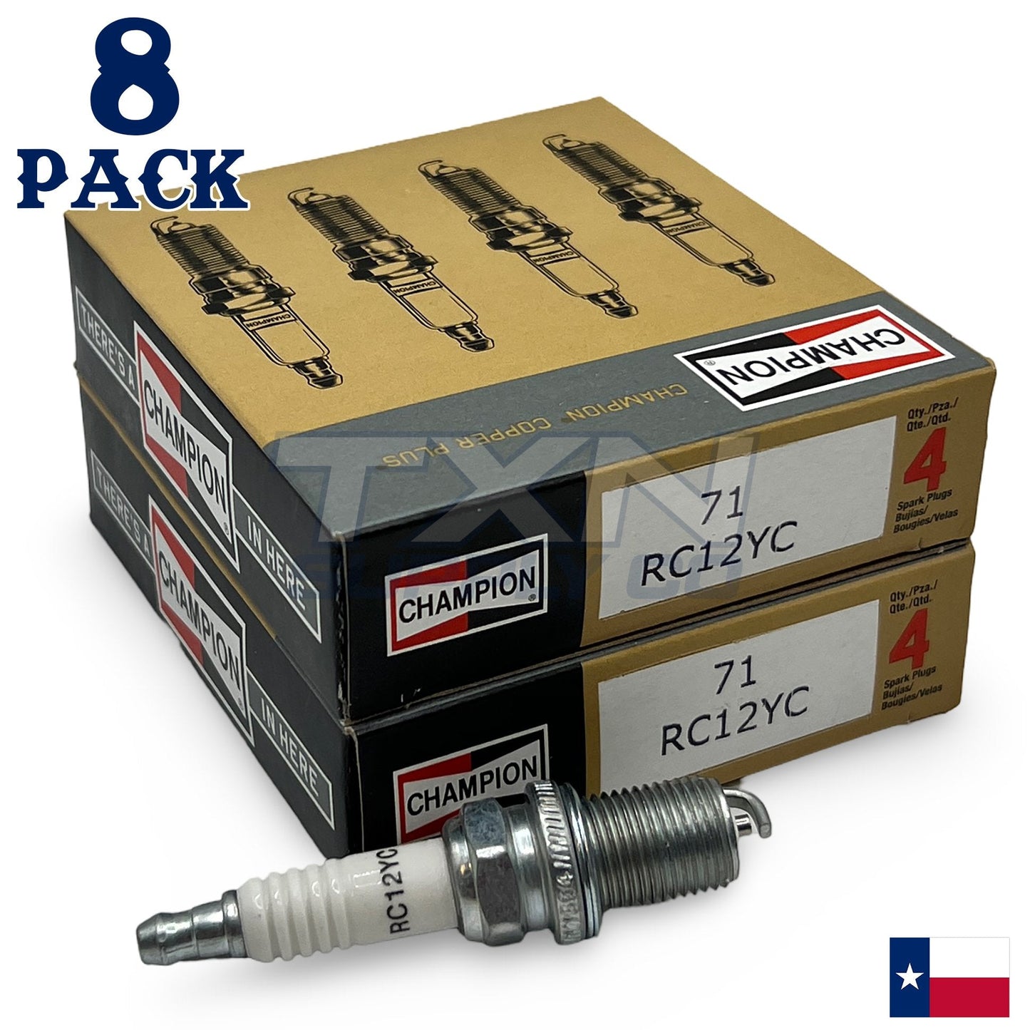 8 Pack Spark Plugs Champion Copper Set for 1995-1996 DODGE B2500 V8-5.9L ps
