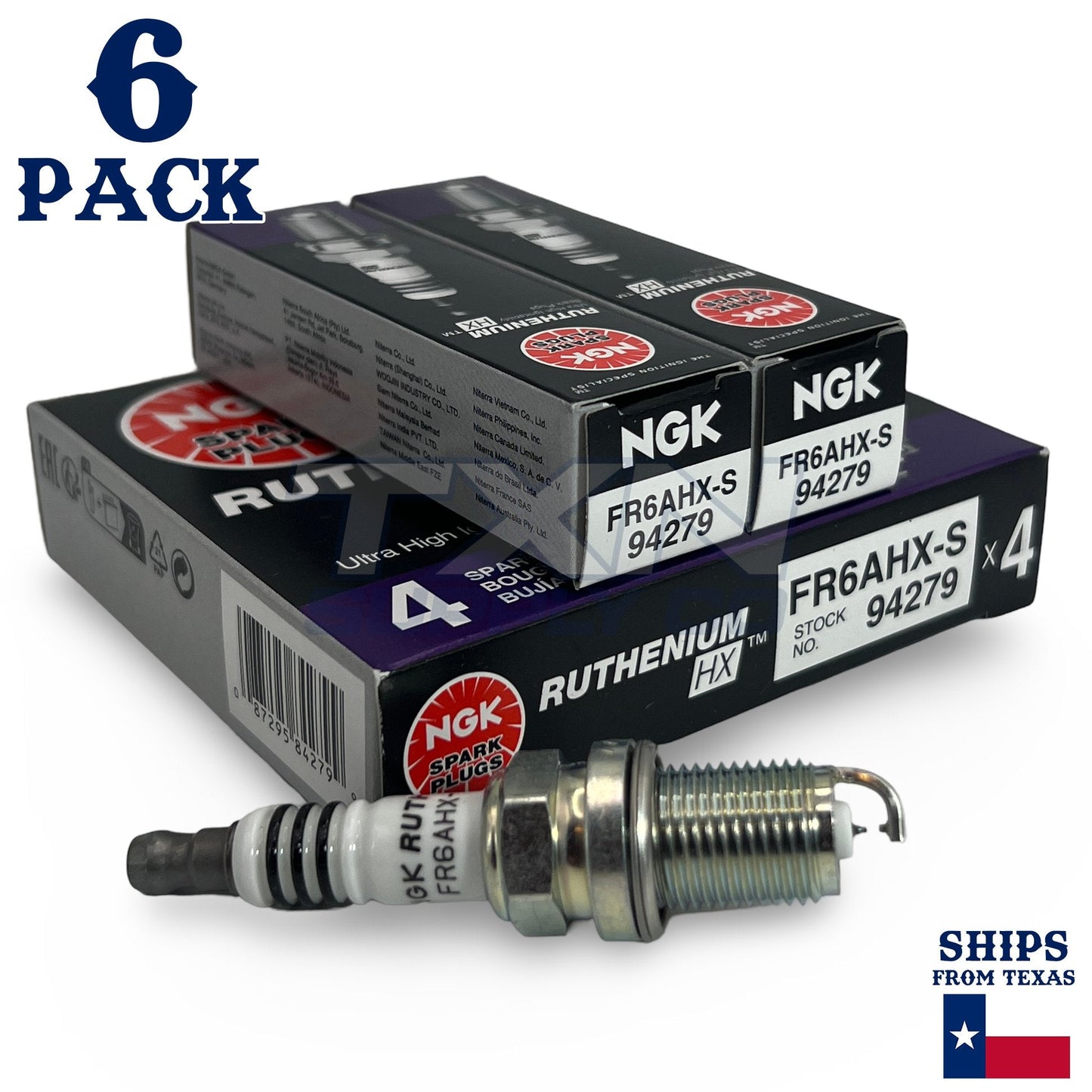 6 Pack NGK Ruthenium HX Spark Plugs 2000-2002 for Lexus RX300 V6 3.0L ps