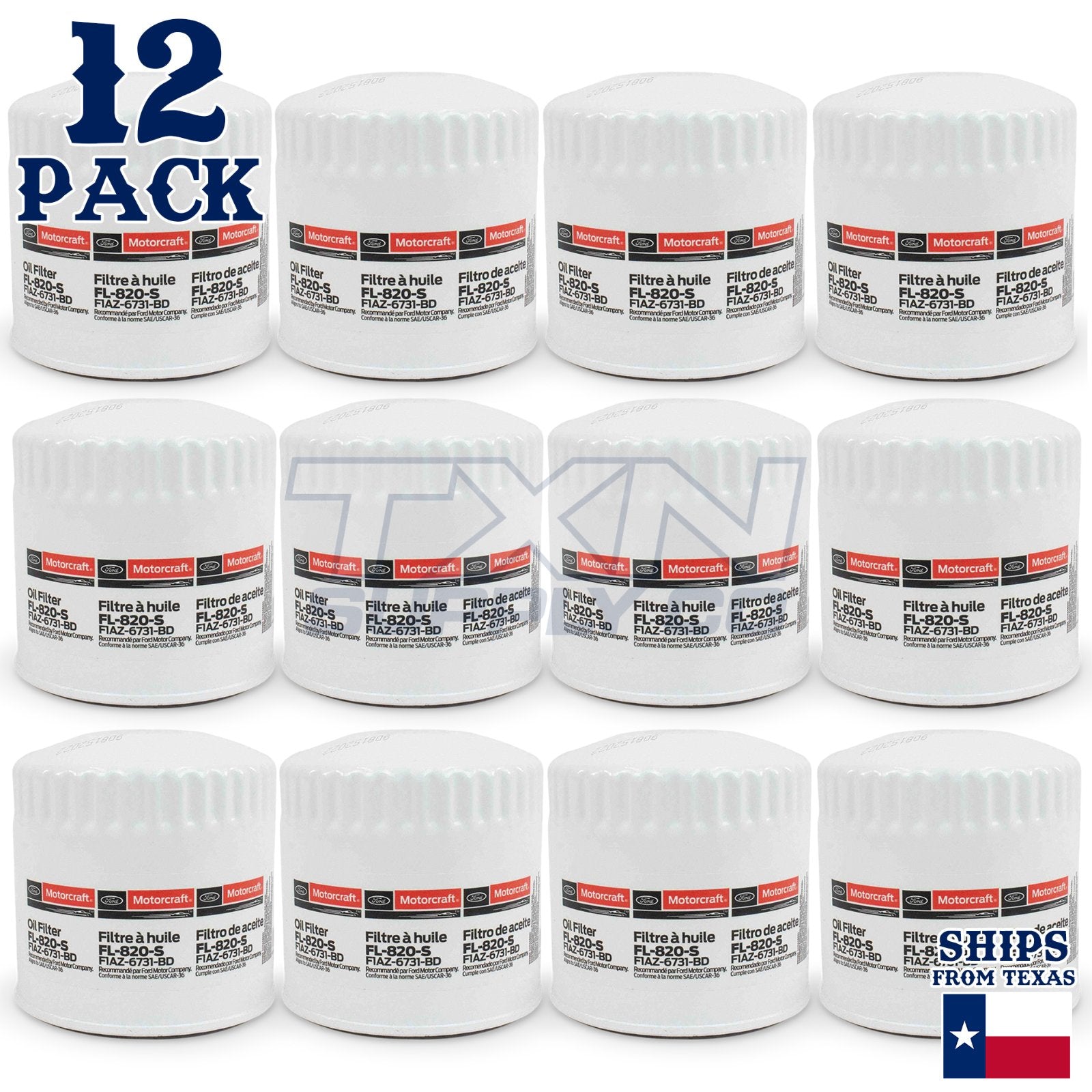 12 Pack Motorcraft FL-820-S Engine Oil Filter FL820S F1AZ-6731-BD Case
