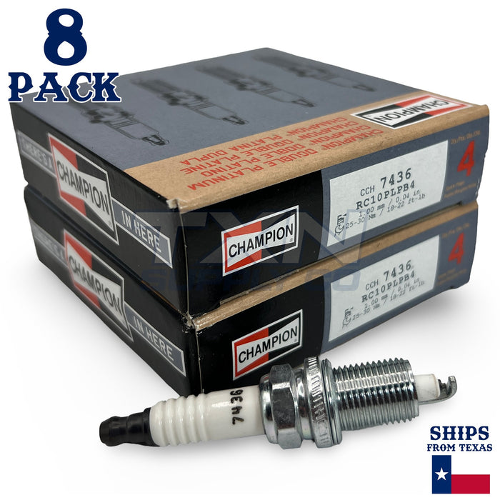 Champion 7436 Double Platinum Spark Plugs RC10PLPB4 - 8 Pack