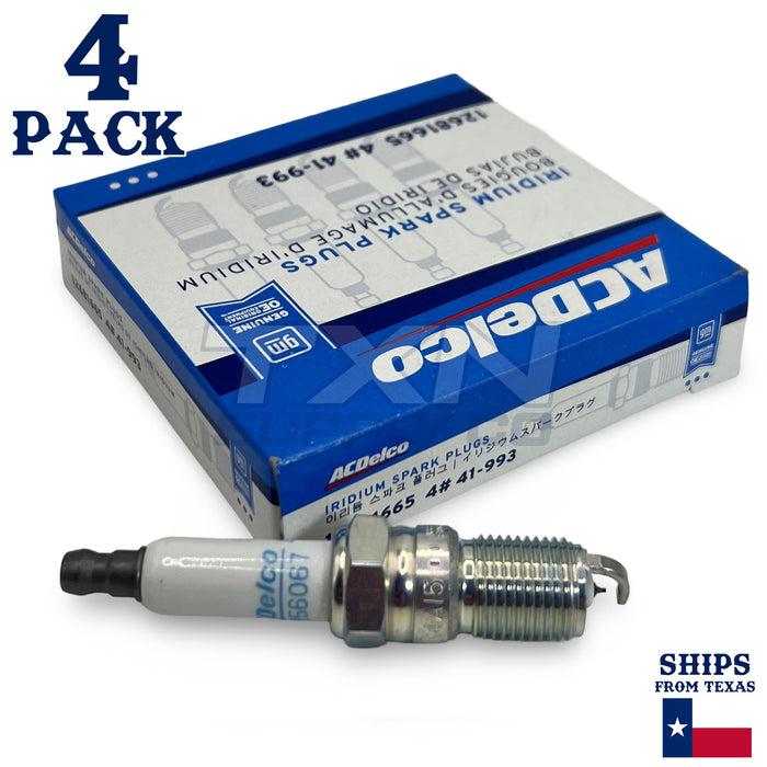 ACDelco 41-993 Iridium Spark Plug - 4 Pack - For GM 4.3L 5.0L 5.7L & 6.2L MPI Replaces 41-932 2001-Up