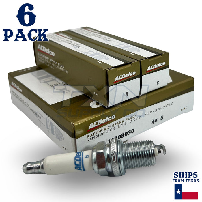 6 Pack GM ACDelco #5 RAPIDFIRE Platinum Spark Plugs 19308030 ps