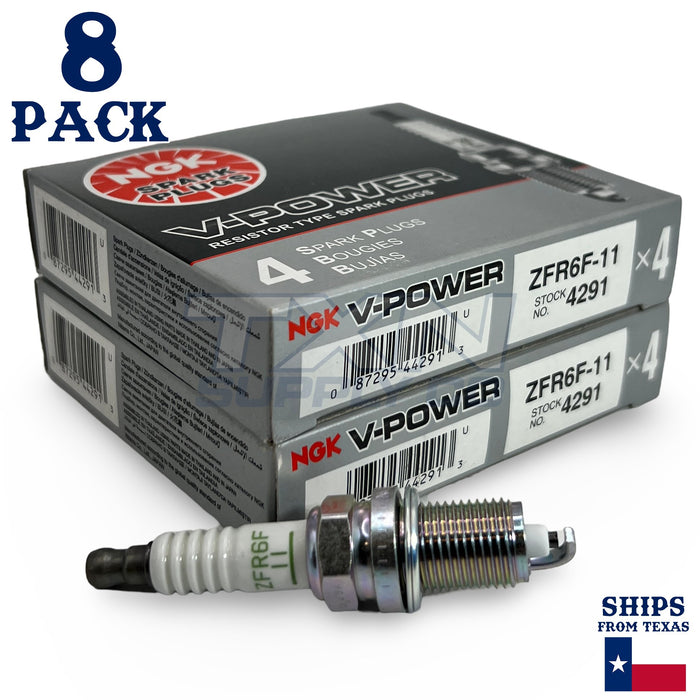 8 Pack NGK V-Power 4291 Spark Plugs ZFR6F-11 ps