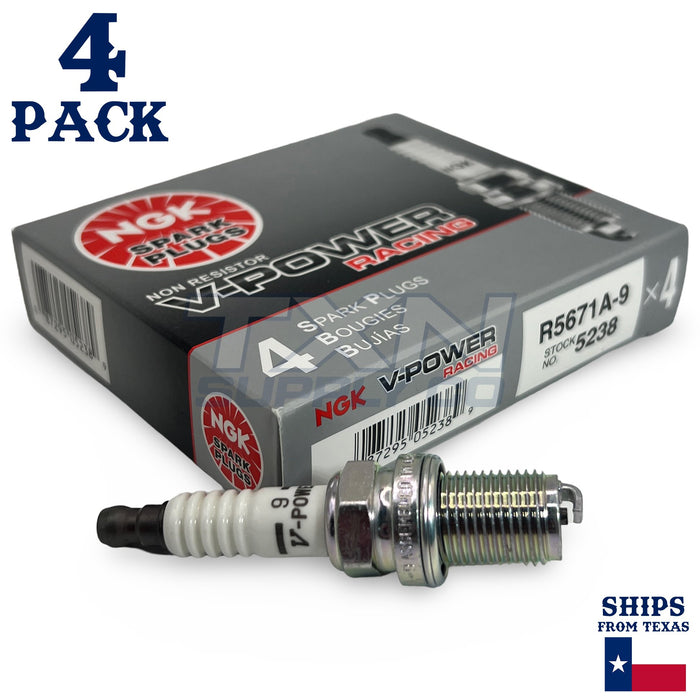 NGK 5238 V-Power Spark Plugs R5671A-9 - 4 Pack