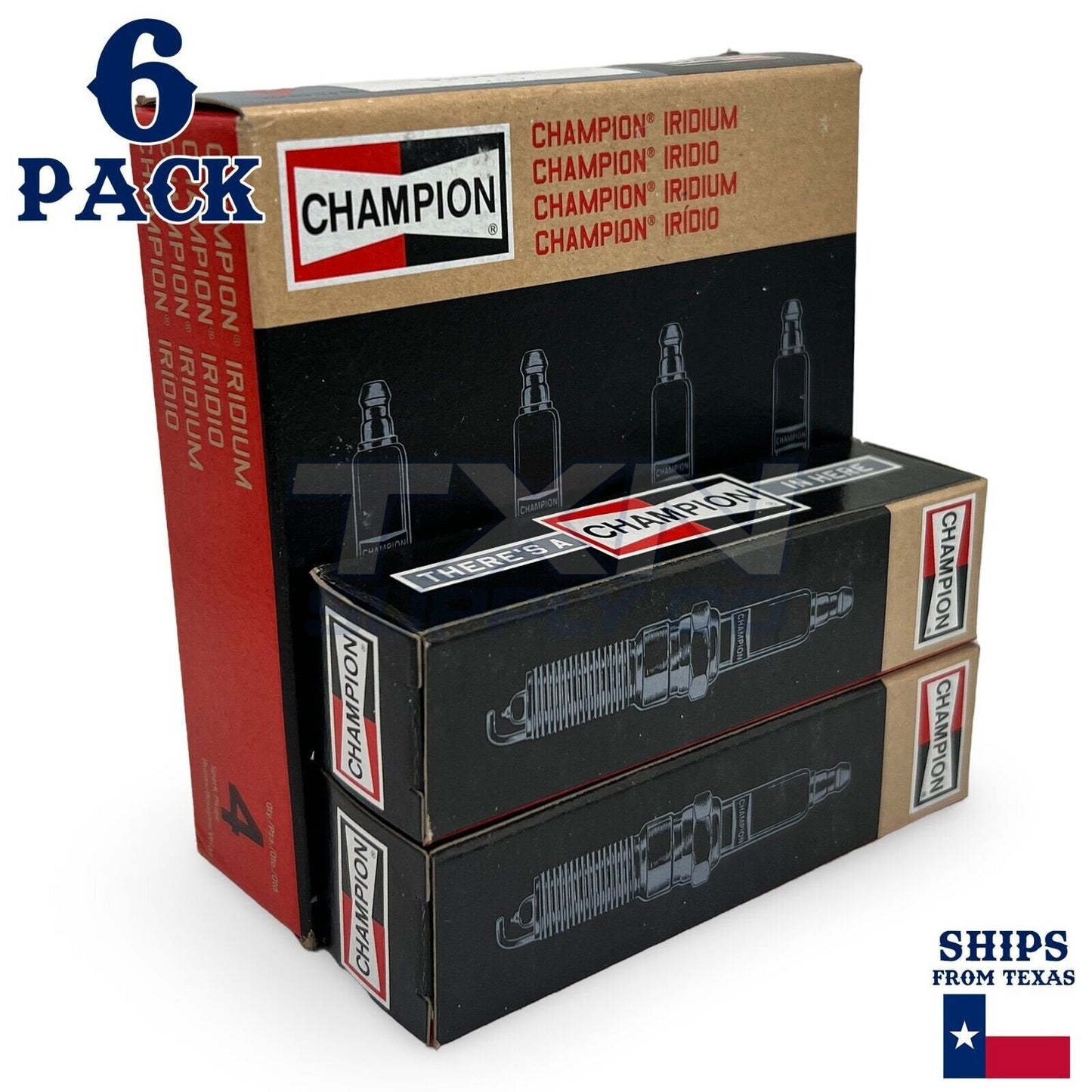 6 Pack Champion Iridium Spark Plugs for 1993-2002 Mazda 626 2.5L V6 ps