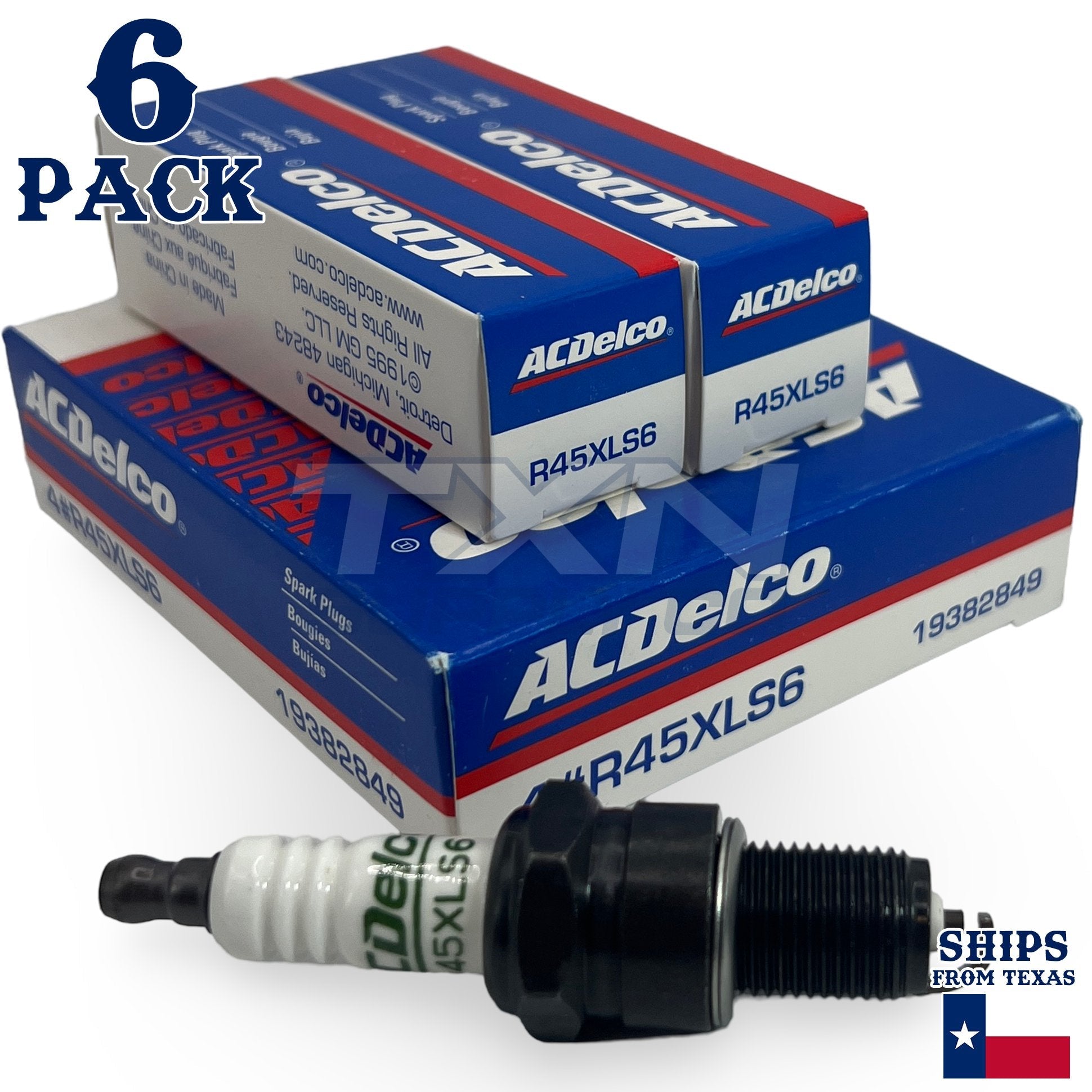 6 Pack Genuine GM ACDelco Spark Plugs R45XLS6 ps