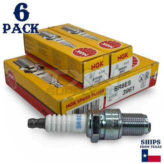 6 Pack NGK 3961 Spark Plugs BR8ES SOLID  ps