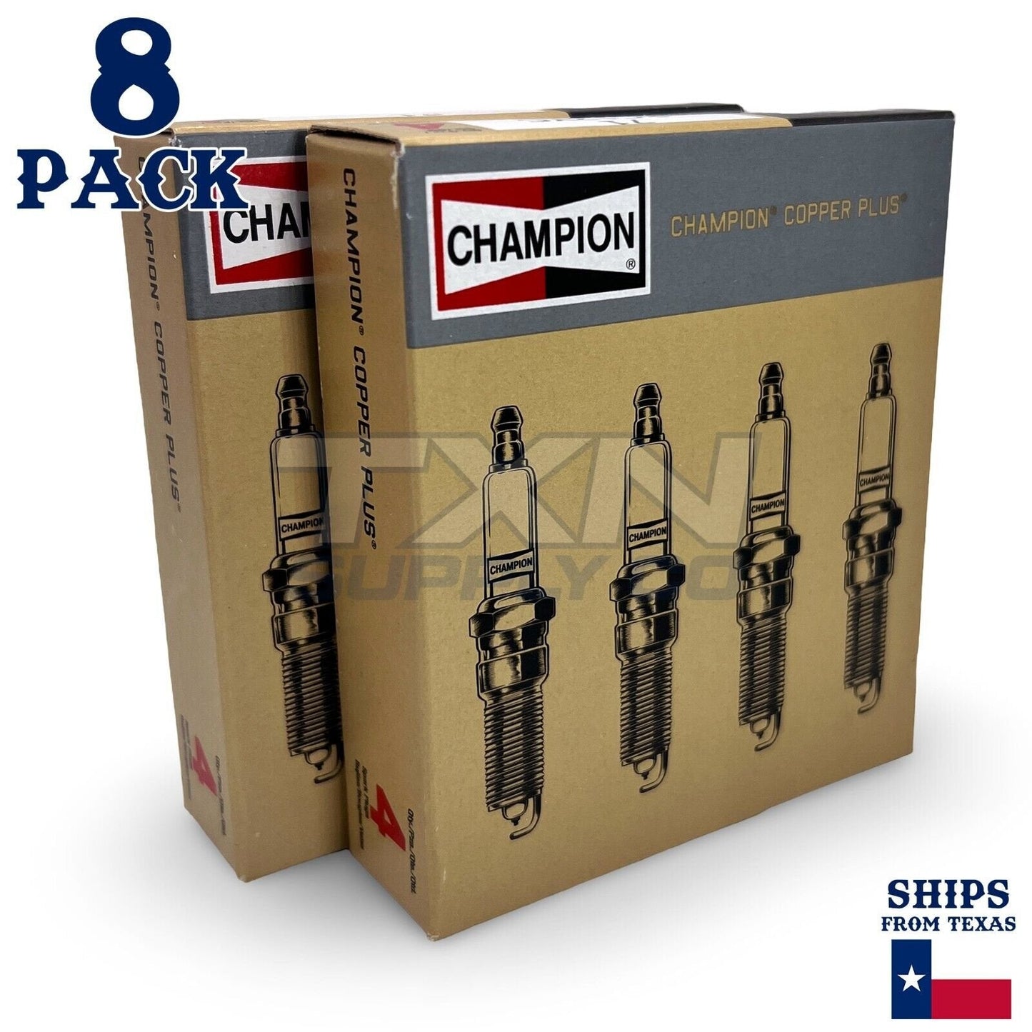 8 Pack Spark Plugs Champion Copper Set CHEVROLET C10 SUBURBAN 1984 V8-5.7L ps