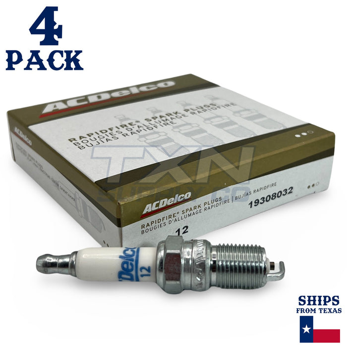 4 Pack GM ACDelco #12 RAPIDFIRE Platinum Spark Plugs 19308032 ps