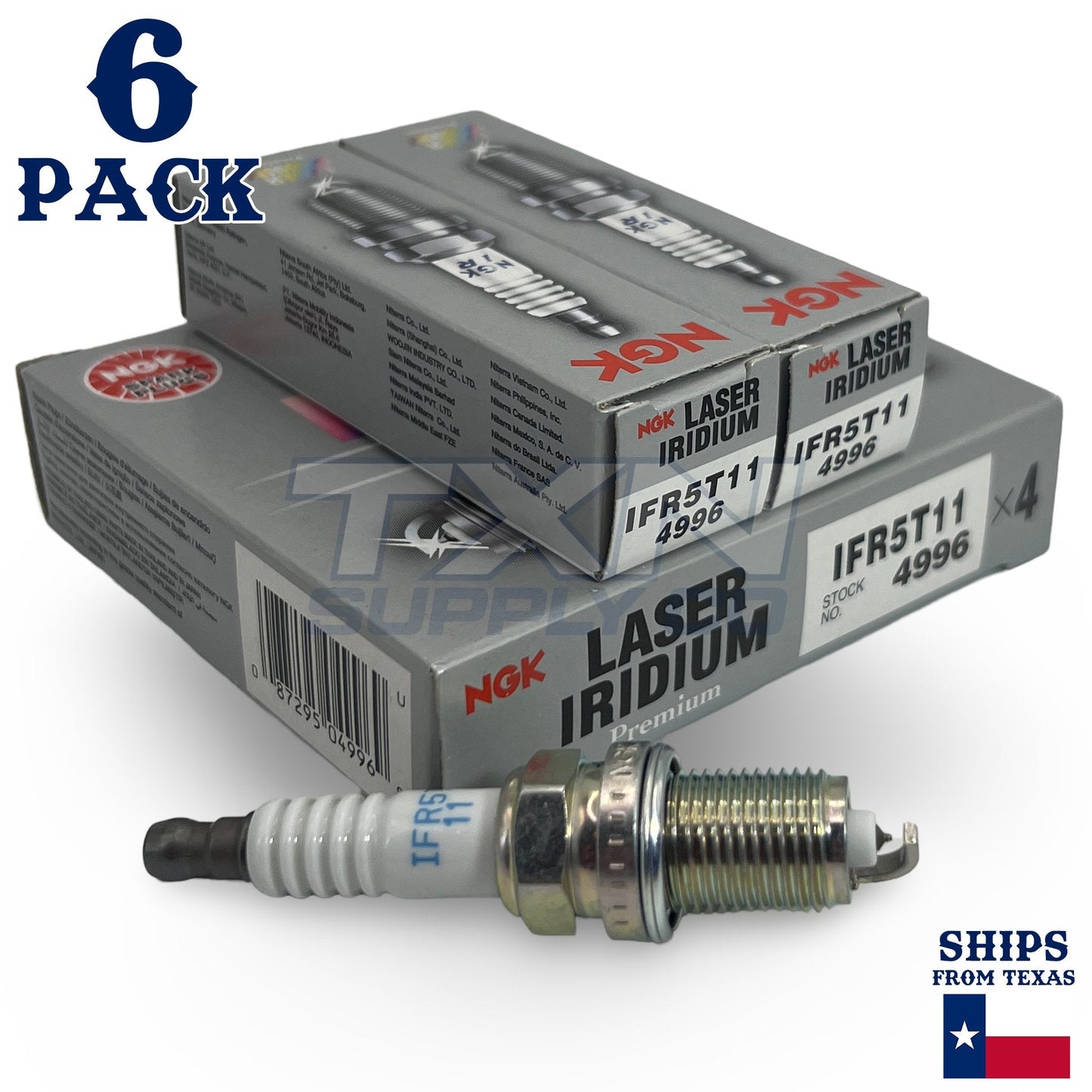 6 Pack NGK V-Power 4996 Spark Plugs IFR5T11 ps