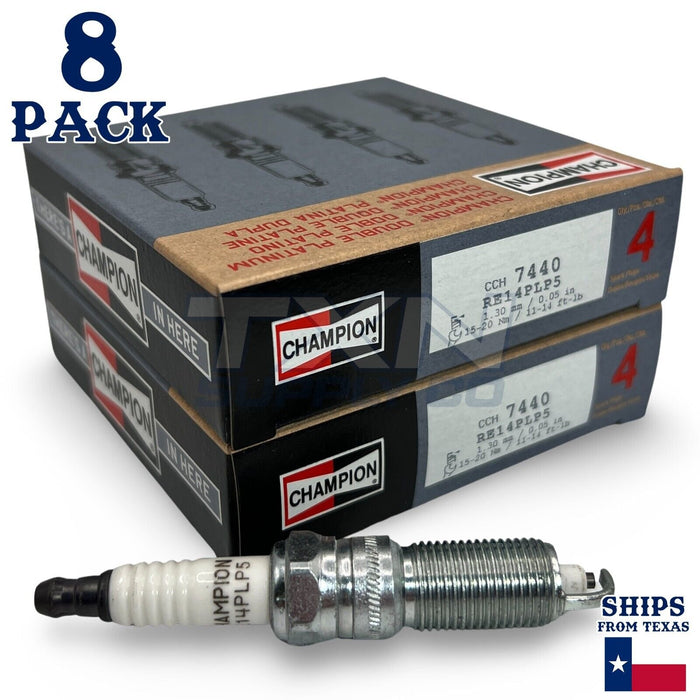 Champion 7440 Double Platinum Spark Plug RE14PLP5 - 8 Pack