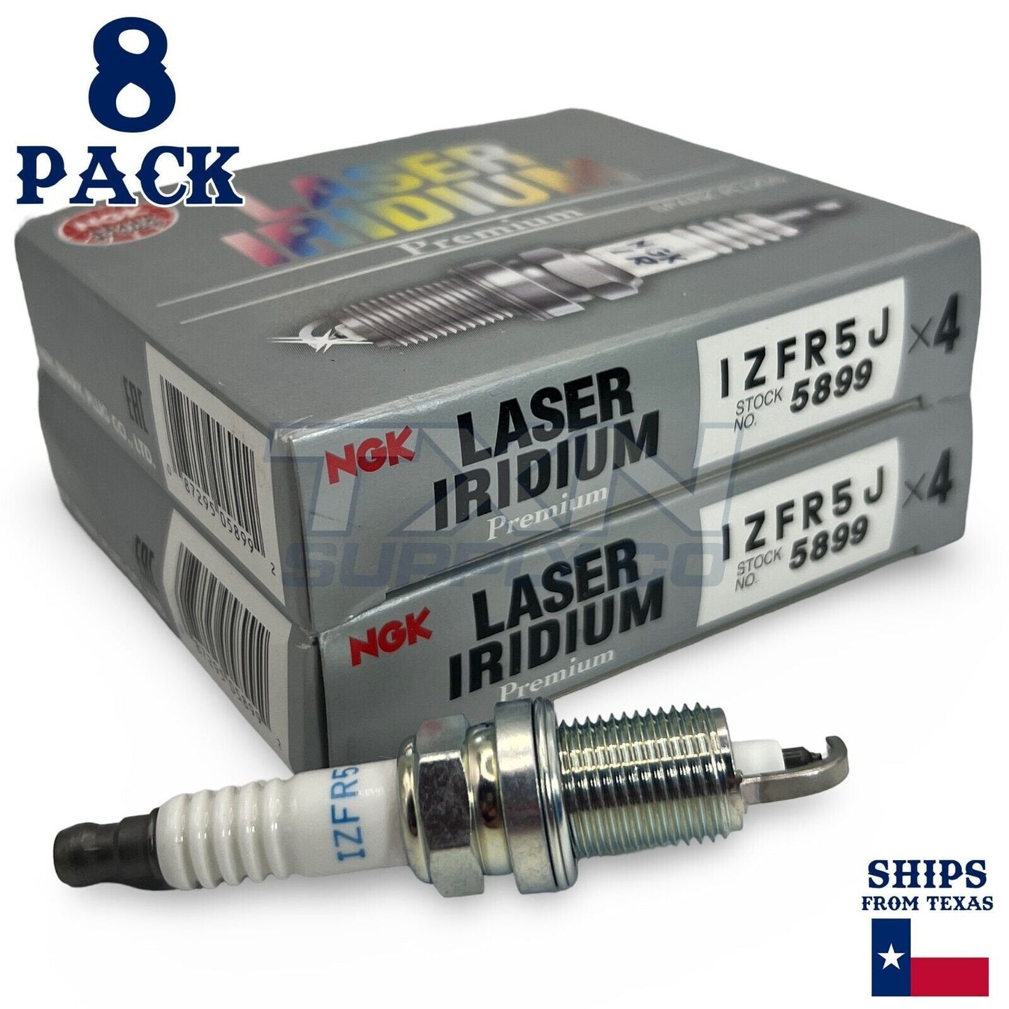 NGK 5899 Laser Iridium Spark Plugs IZFR5J - 8 Pack