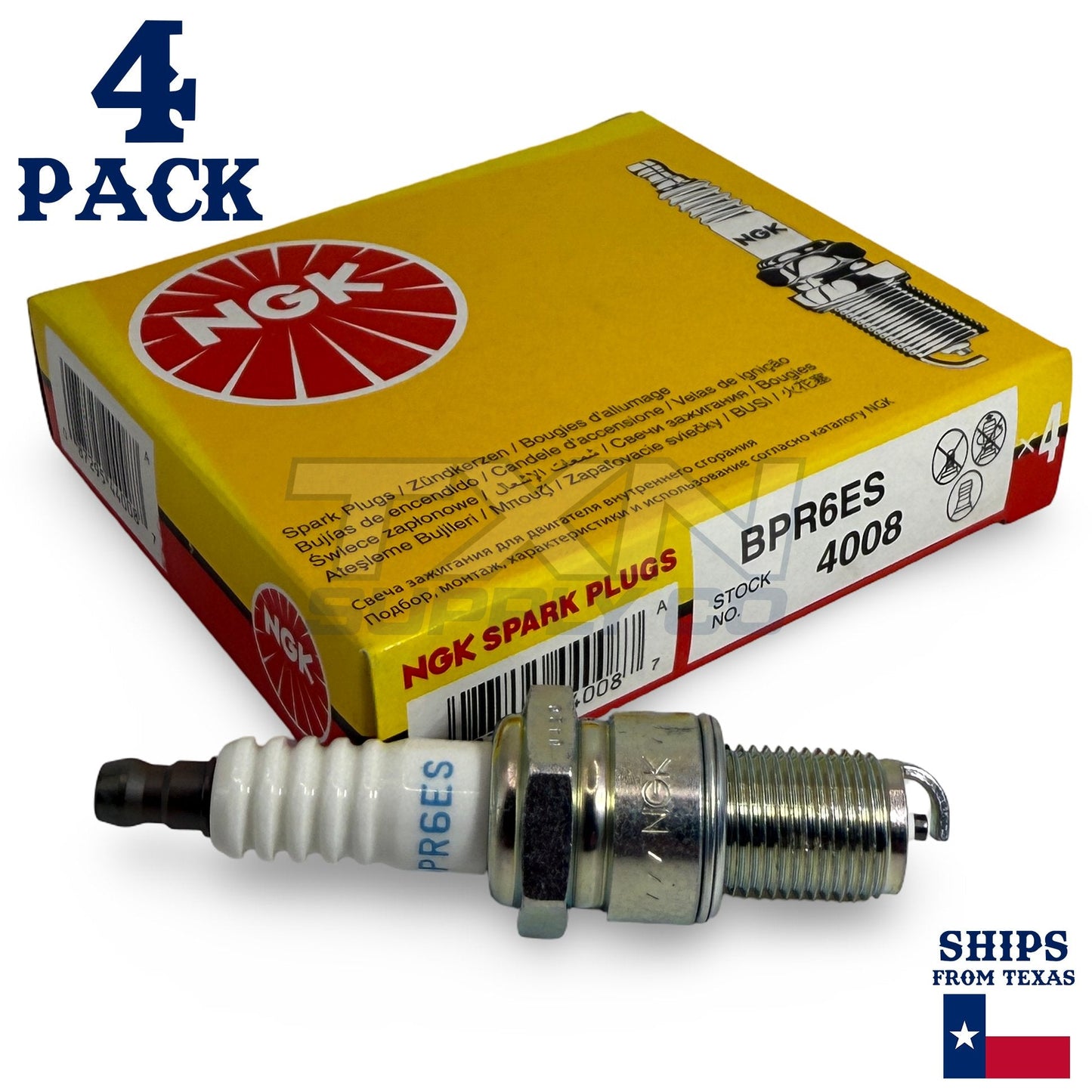 4 Pack NGK 4008 Spark Plugs BPR6ES SOLID ps