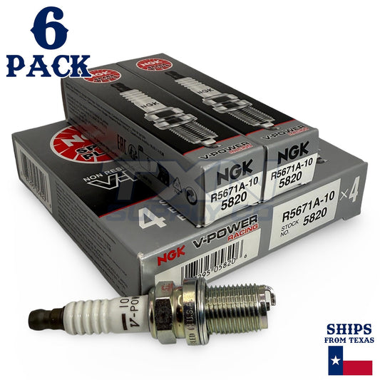 6 Pack NGK V-Power 5820 Spark Plugs R5671A-10 ps