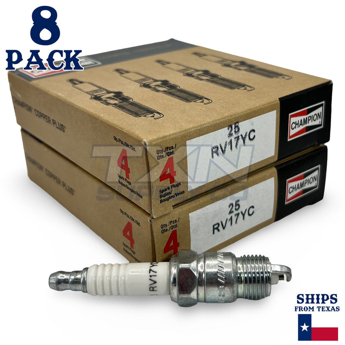 Champion 25 Copper Plus Spark Plug RV17YC - 8 Pack