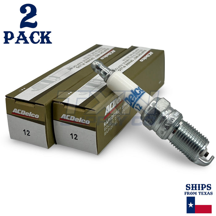 2 Pack GM ACDelco #12 RAPIDFIRE Platinum Spark Plugs 19308032 ps