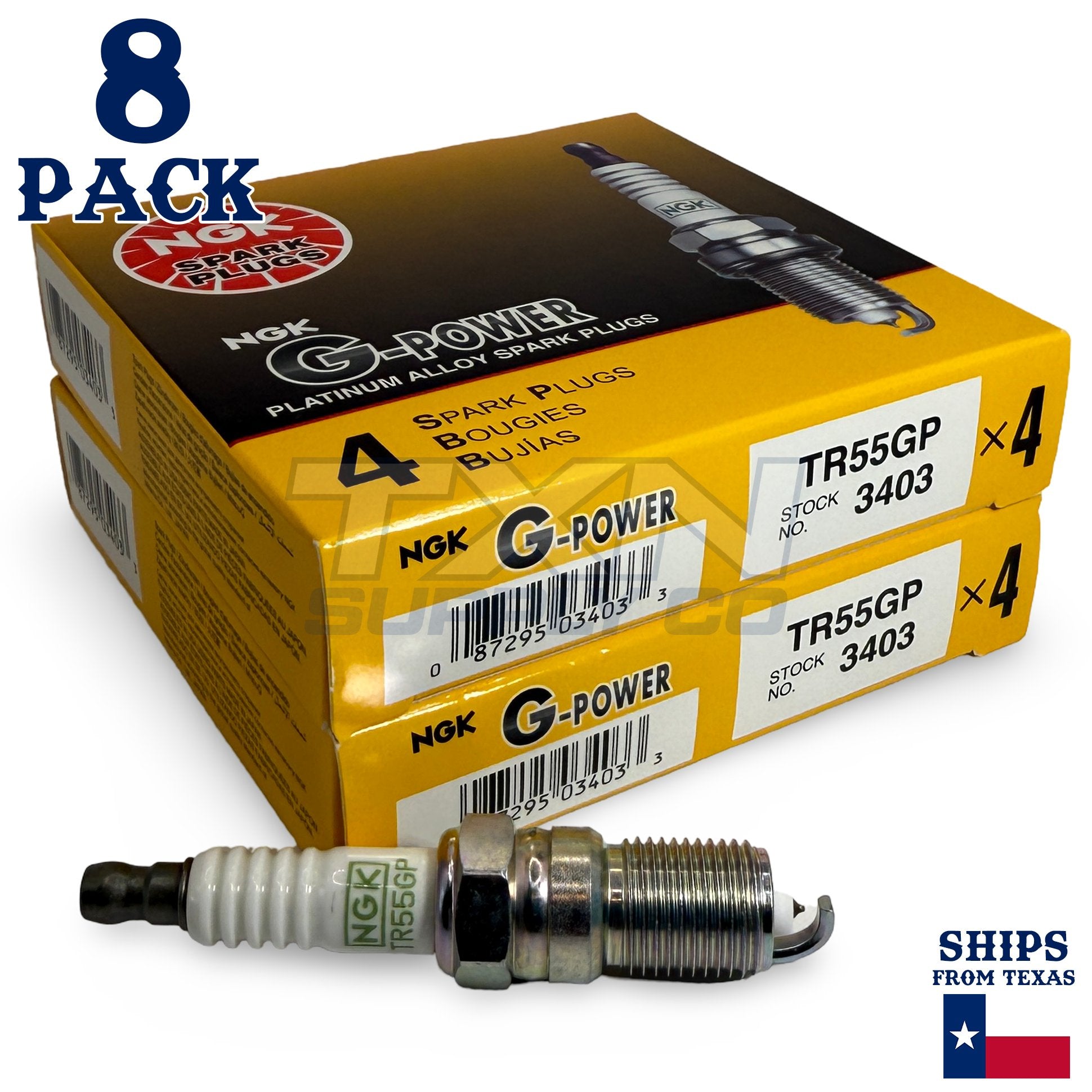 8 Pack NGK G-Power 3403 Spark Plugs TR55GP ps