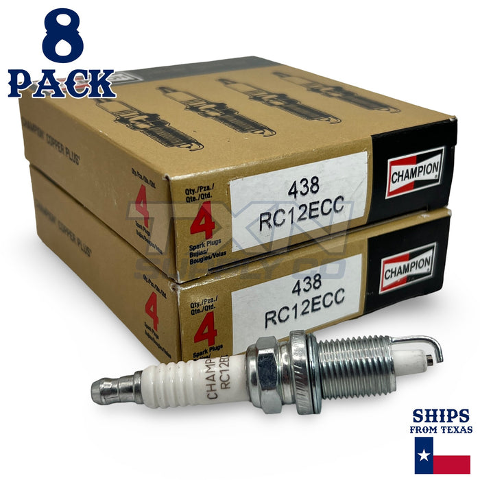 Champion Copper Plus 438 Spark Plugs RC12ECC - 8 Pack