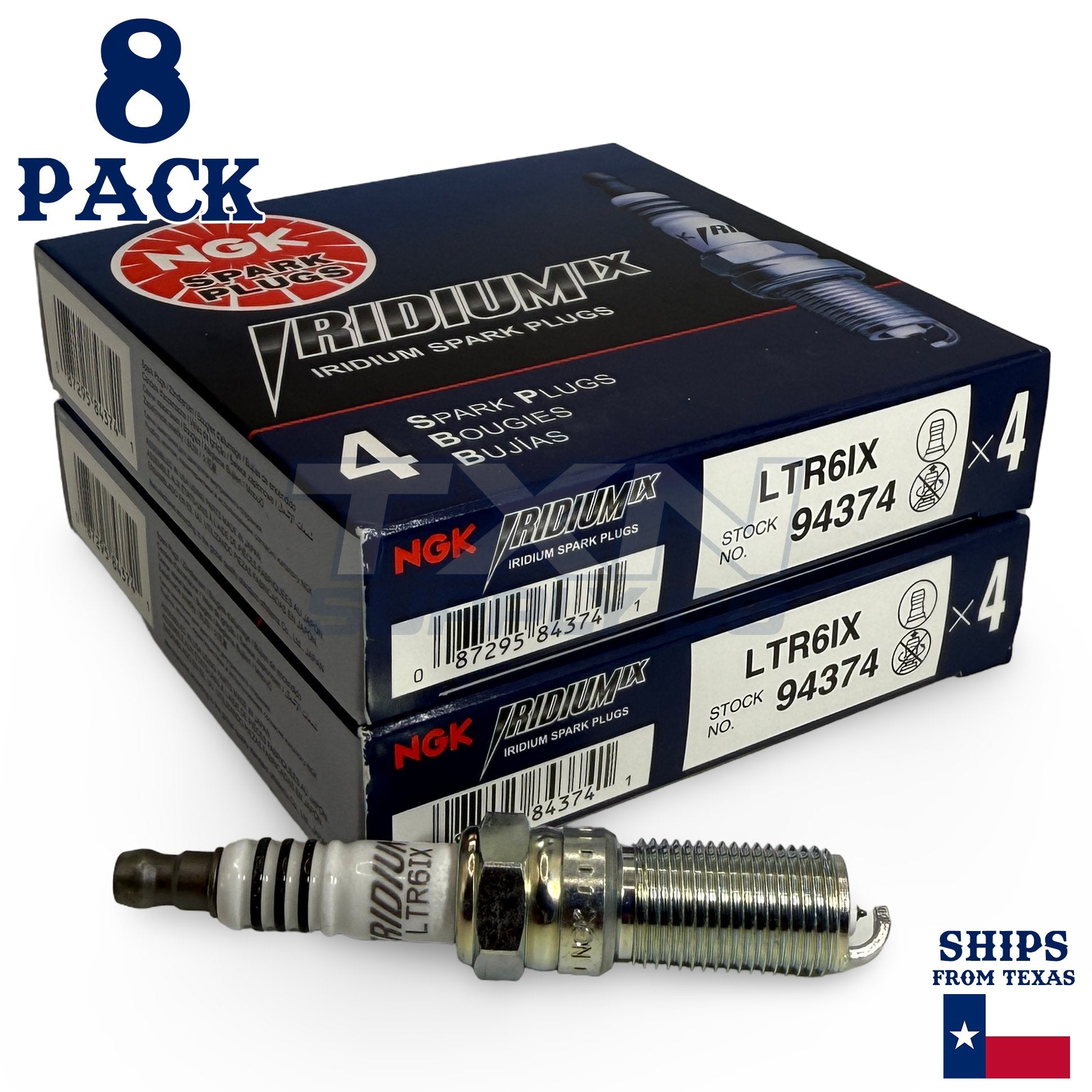 8 Pack NGK Iridium IX 94374 Spark Plugs LTR6IX ps