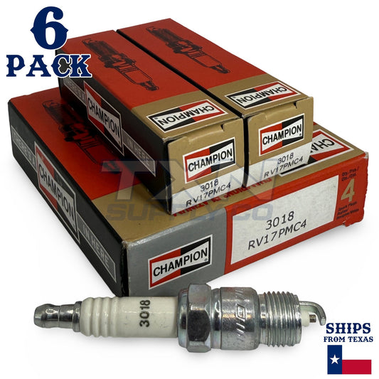 Champion 3018 Platinum Spark Plugs RV17PMC4 - 6 Pack